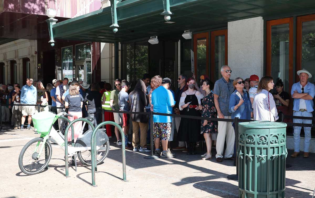 Audience lines up to view the premier of The Stones are Speaking